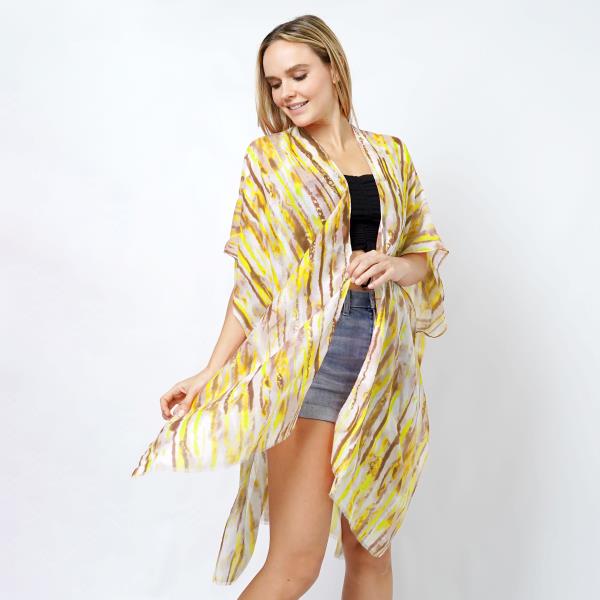 Abstract Foil Print Kimono