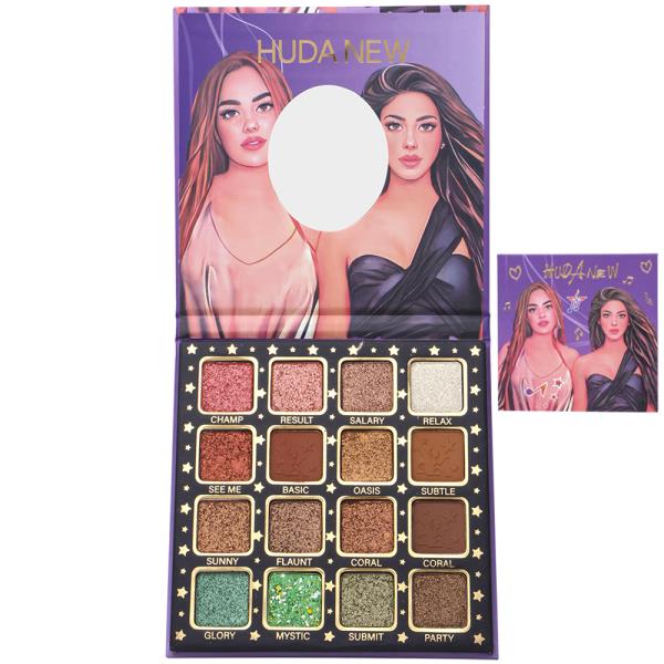 Huda New 16 Color Palette W Mirror