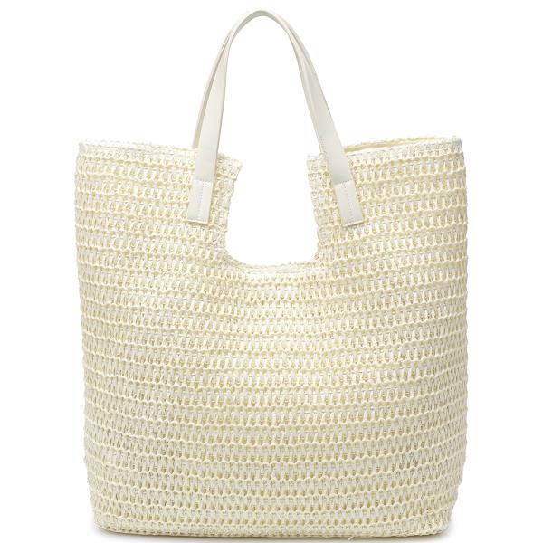 STRAW HANDLE TOTE BAG