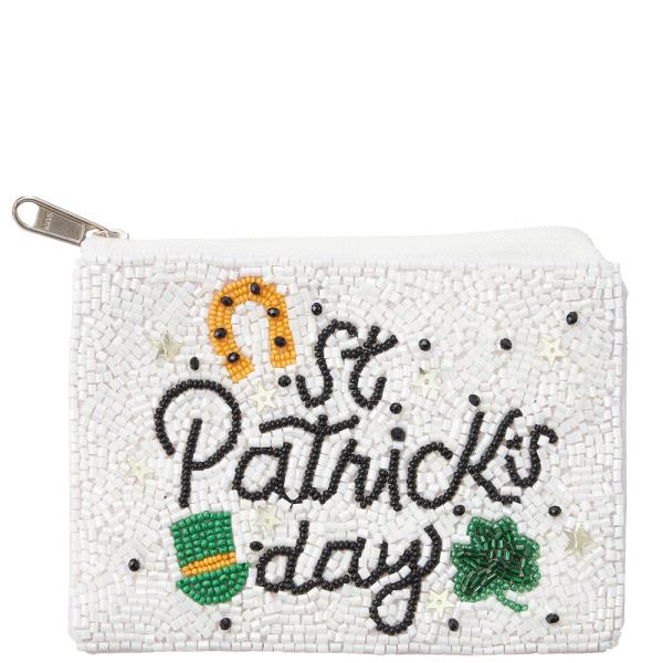 Seed Bead St Patricks Day Coin Pouch