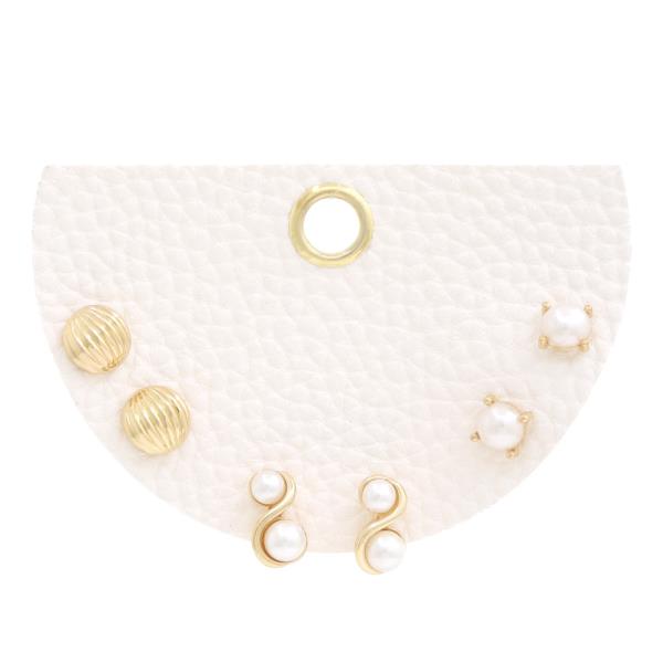 Pearl Bead Assorted Earring Set