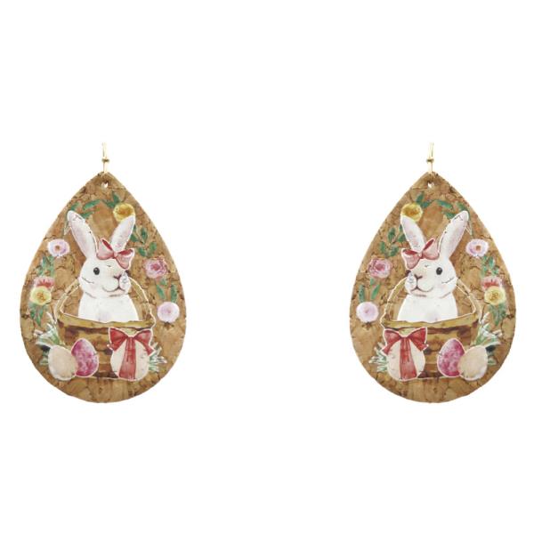 Easter Bunny Teardrop Dangle Earring