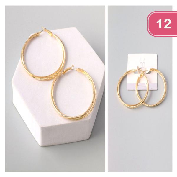 Textured Double Hoop Earring (12 Units)