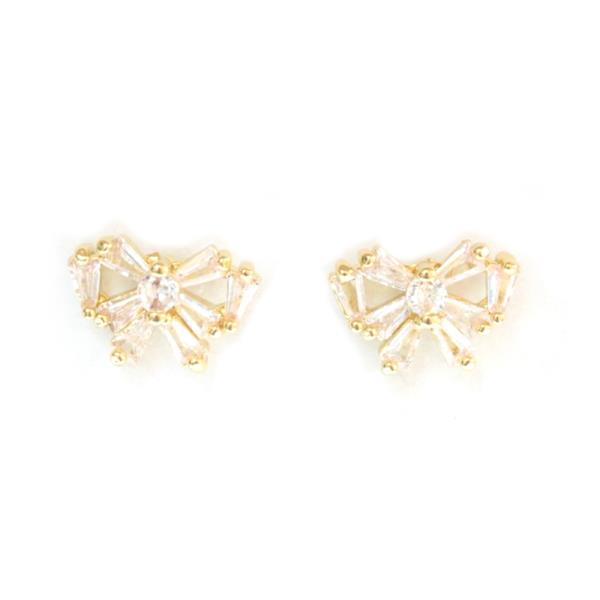 Rhinestone Ribbon Post Earring