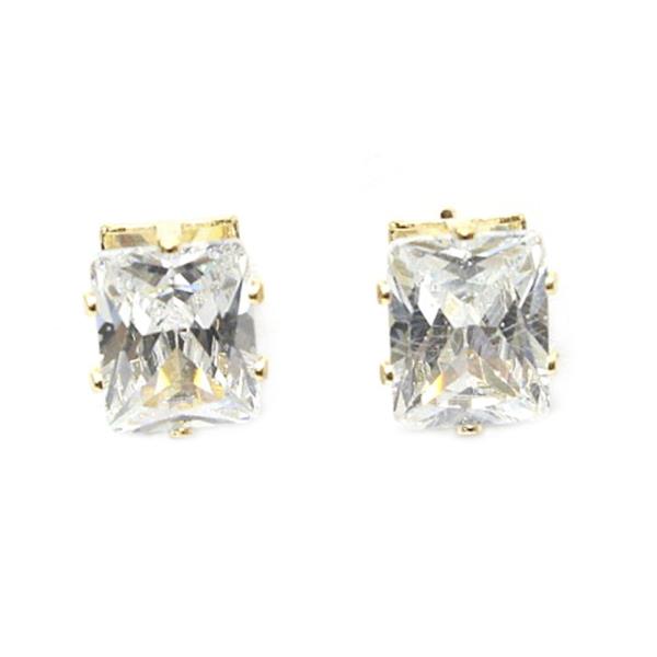 Gemstone and Rhinestone Stud Earring