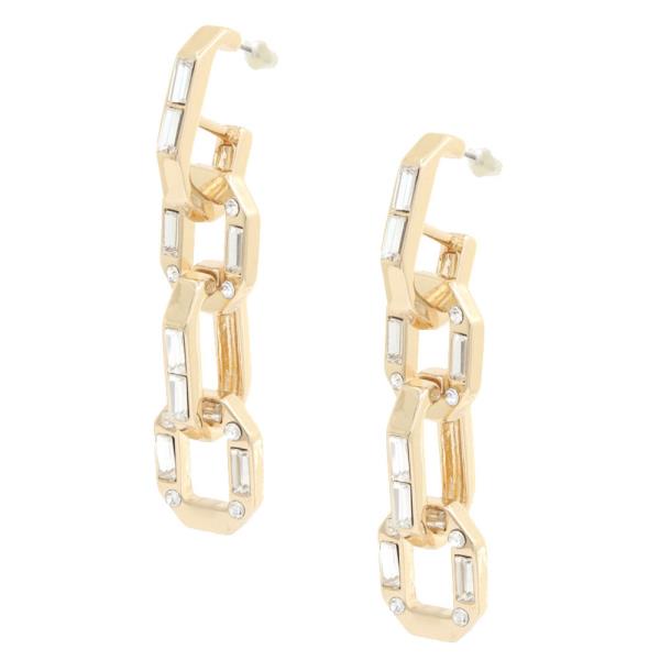 Hexagon Shape Link Metal Earring