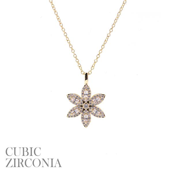 CZ FLOWER NECKLACE
