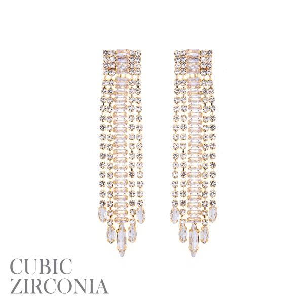 Baguette CZ RS 5 Line Earring