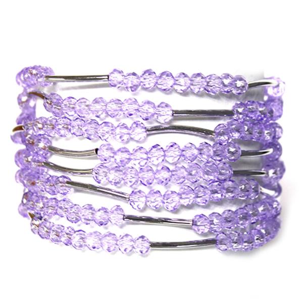 Seed Bead Metal Bar Stretch Multi Bracelet Set