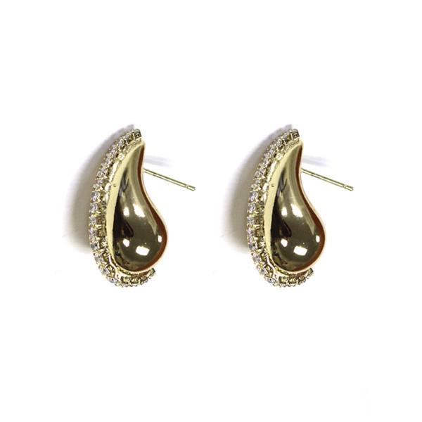 Rhinestone Teardrop Post Earring