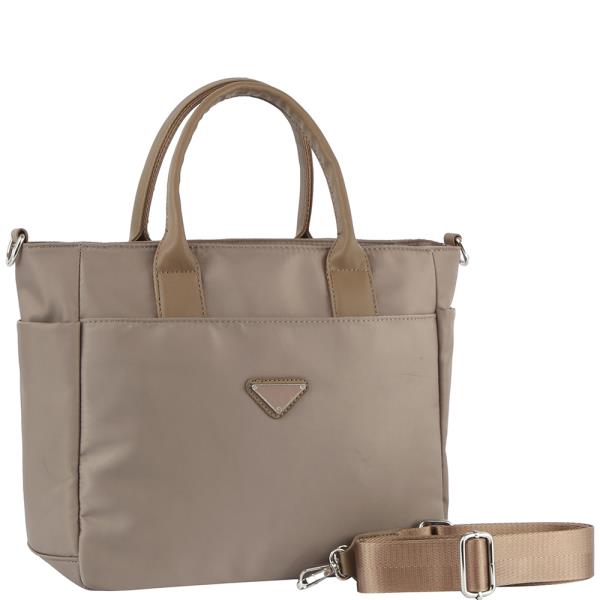 SMOOTH NYLON HANDLE SATCHEL BAG