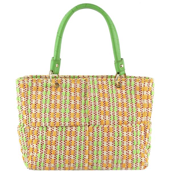 Multi Color Pattern Woven Tote Bag