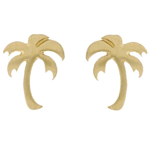 Gold Dipped Palm Tree Post Earring