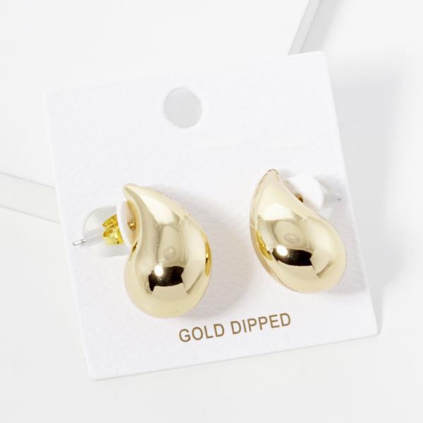 Gold Dipped Teardrop Post Earring