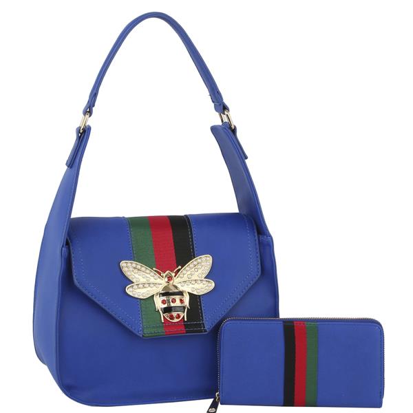 2IN1 Bug Shoulder Bag W Matching Wallet Set