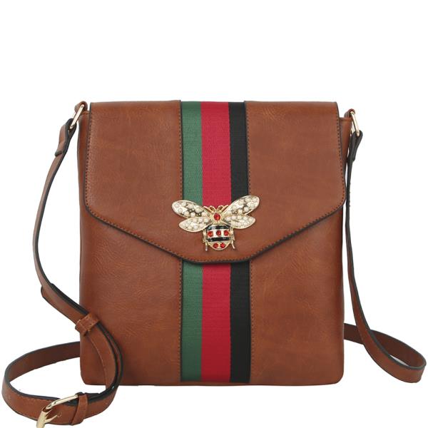 Striped Bug Crossbody Bag