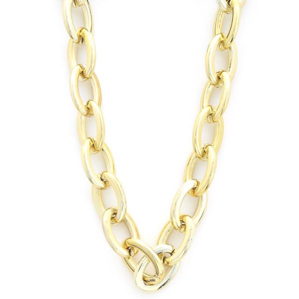 Oval Link Metal Necklace