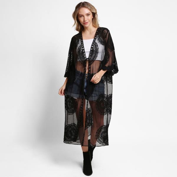 TIE-KNOT LACE COVER UP