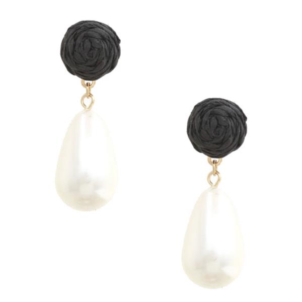 Round Pearl Bead Dangle Earring