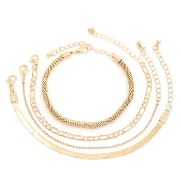 SDJ Flat Snake Link Assorted Bracelet Set