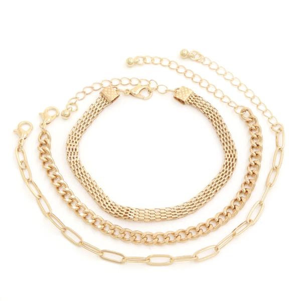 SDJ Oval Link Assorted Bracelet Set