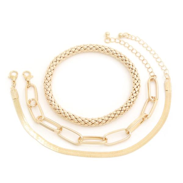 SDJ Oval Link Assorted Bracelet Set