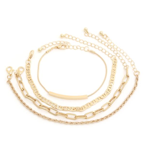 SDJ Oval Link Metal Assorted Bracelet Set