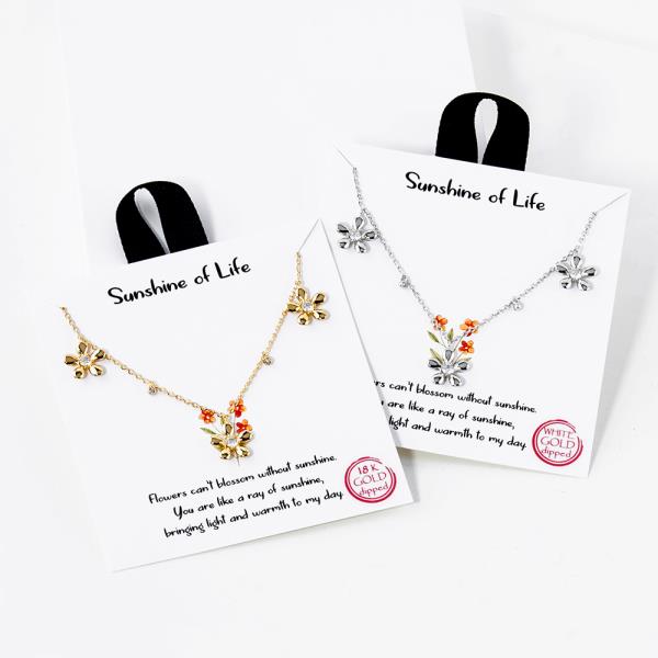18K Gold Rhodium Dipped Sunshine Life Necklace