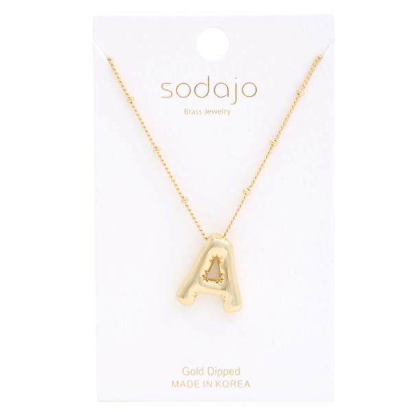 Gold Dipped Bubble Initial Necklace