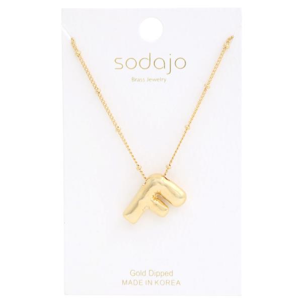 Gold Dipped Bubble Initial Necklace