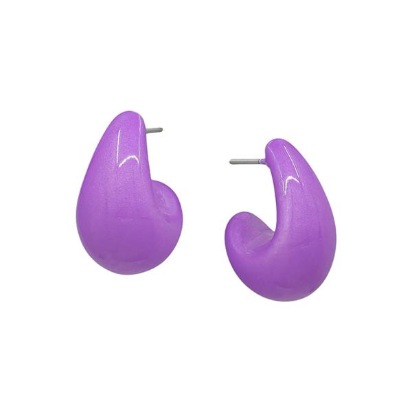 Teardrop Metallic Color Coat Earring