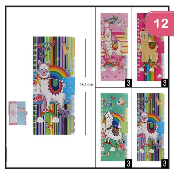 Rectangle Llama Notebook with Tabs (12 Units)