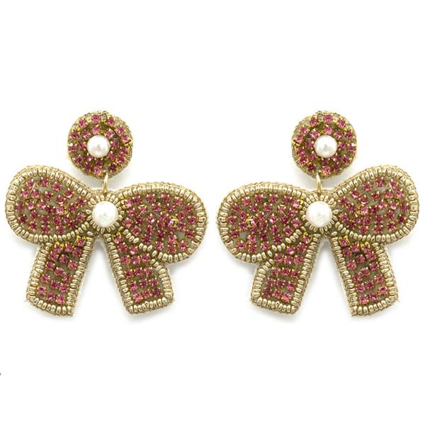 Seed Bead Ribbon Earring