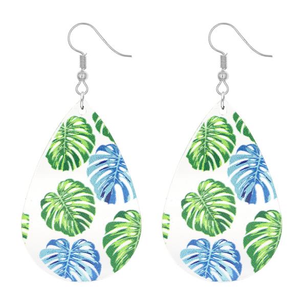 Palm Tree Leaves Pattern Earring