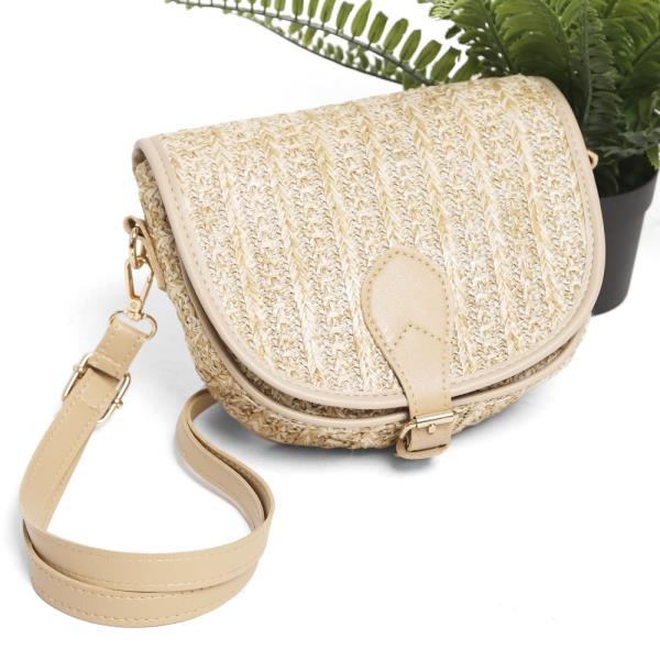 STRAW CROSSBODY BAG