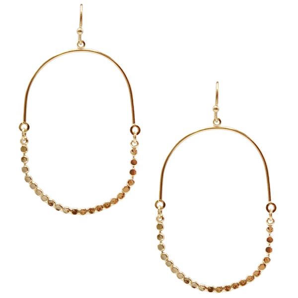Metal Oval Dangle Earring