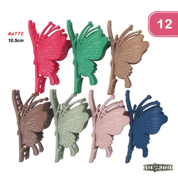 Matte Butterfly Hair Clip (12 Units)