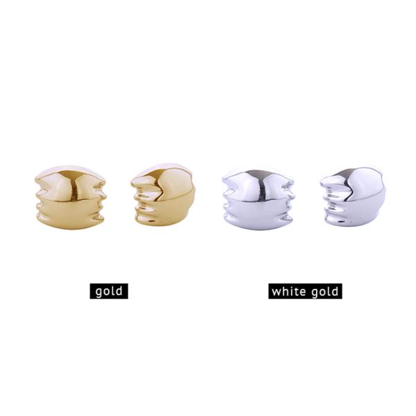 14K Gold White Gold Dipped Chunky Post Earrings