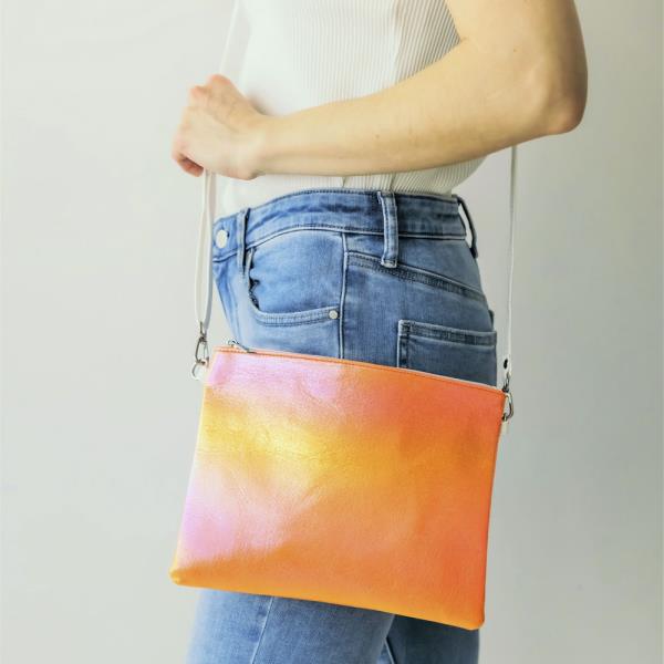 Iridescent Crossbody Bag with Wristlet