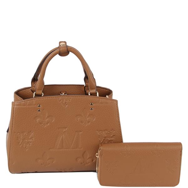 2IN1 Monogram Handle Satchel W Wallet Set