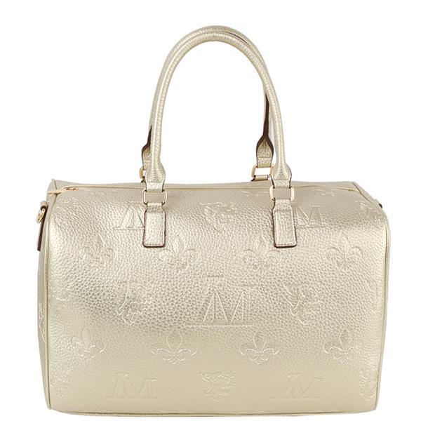 MONOGRAM DESIGN TEXTURE HANDLE TRAVEL BOSTON BAG