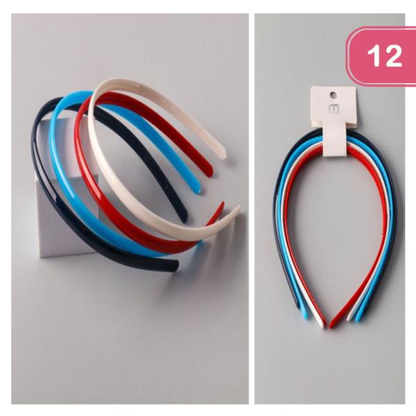 Plastic Headband 4PC Set (12 Units)