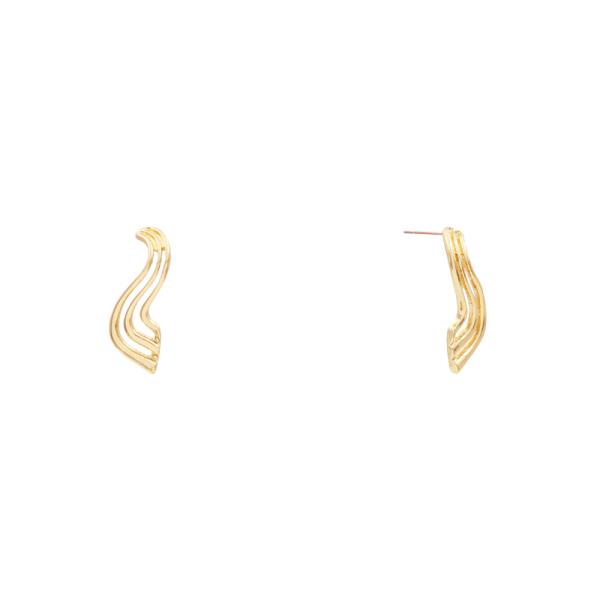 Metal Wave Post Earring