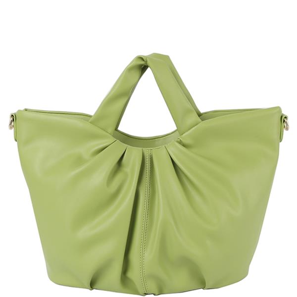 Smooth Chic Pleated Shaped Handle Crossbody Bag