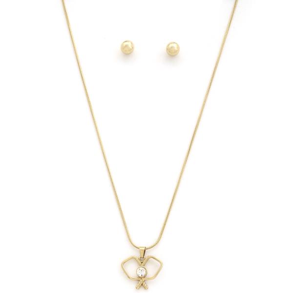 Pickleball Charm Metal Necklace