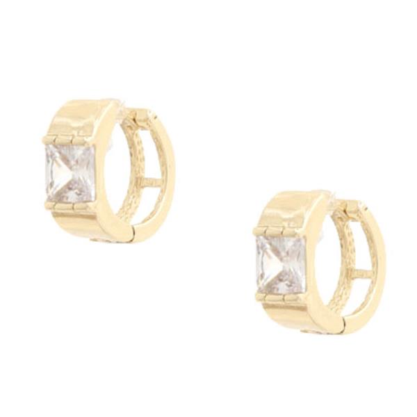 Square Crystal Huggie Earring