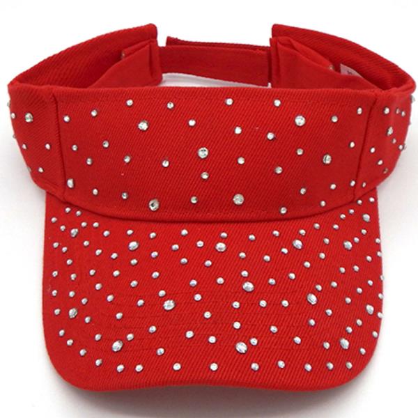 RHINESTONE VISOR SUN HAT