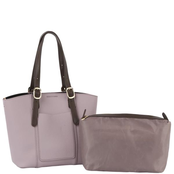 2IN1 Smooth Handle Satchel W Zipper Bag Set