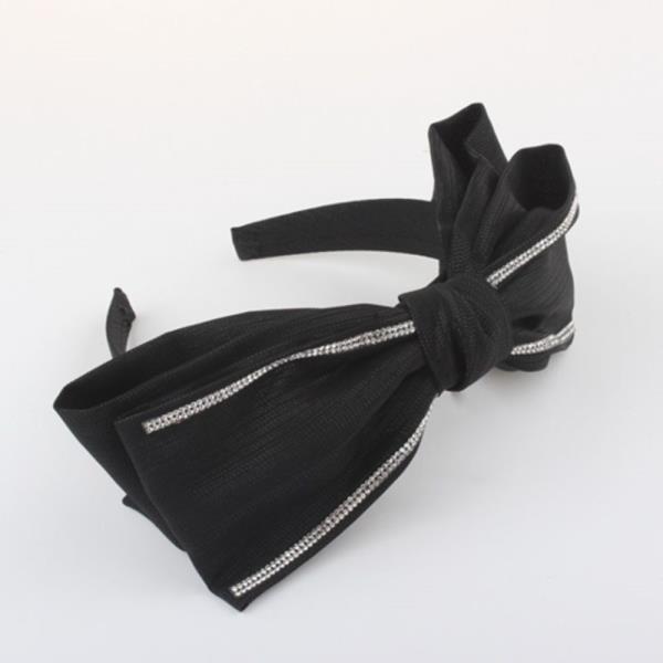 Rhinestone Edge Tie Bow Headband