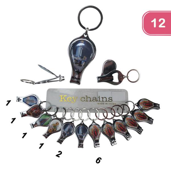 Nail Clipper Bottle Opener Keychain (12 Units)